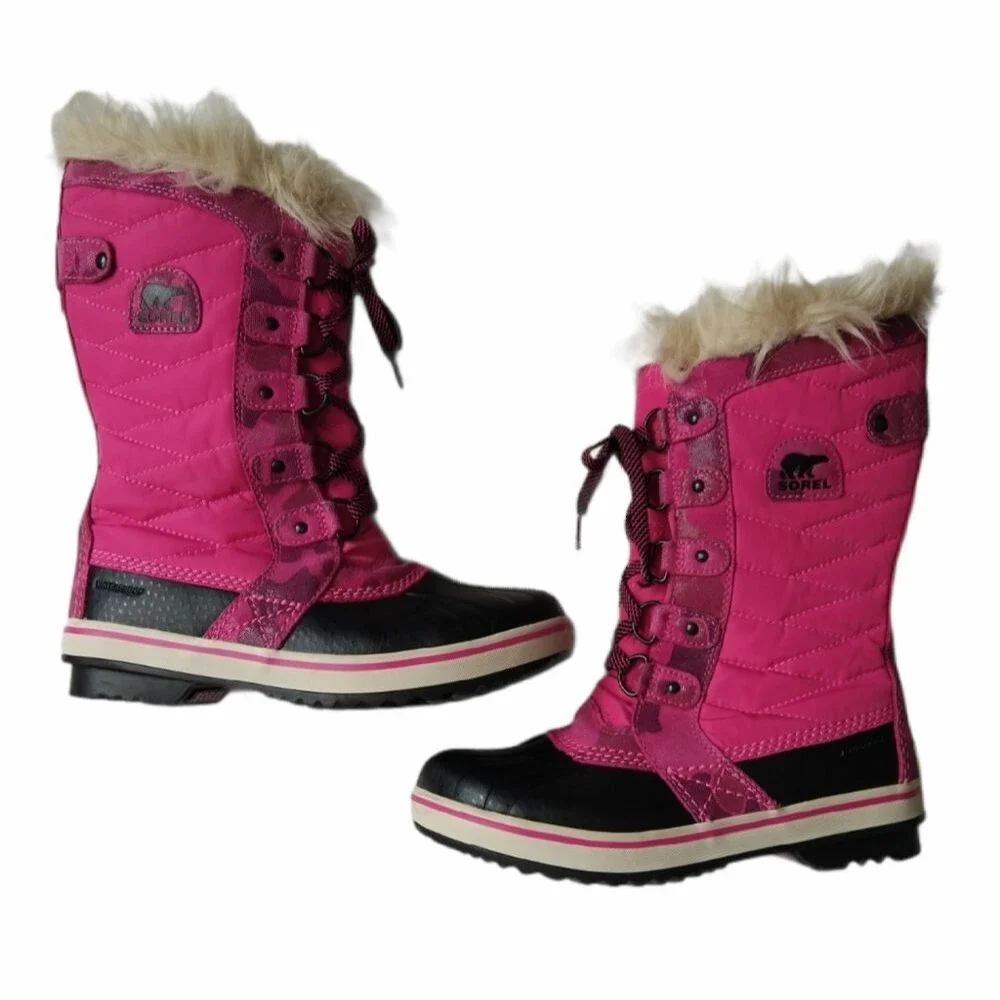 Sorel Pink Tofino Faux Fur Ice Rubber Boots